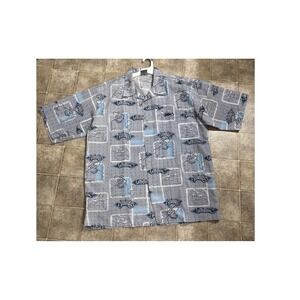 Vintage Southpole Bulldog Graphic Button Down Shirt Mens XL Blue Y2K Streetwear
